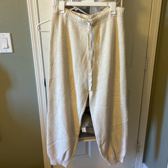 aerie Pants - Aerie Cream Knit Drawstring Jogger Pants